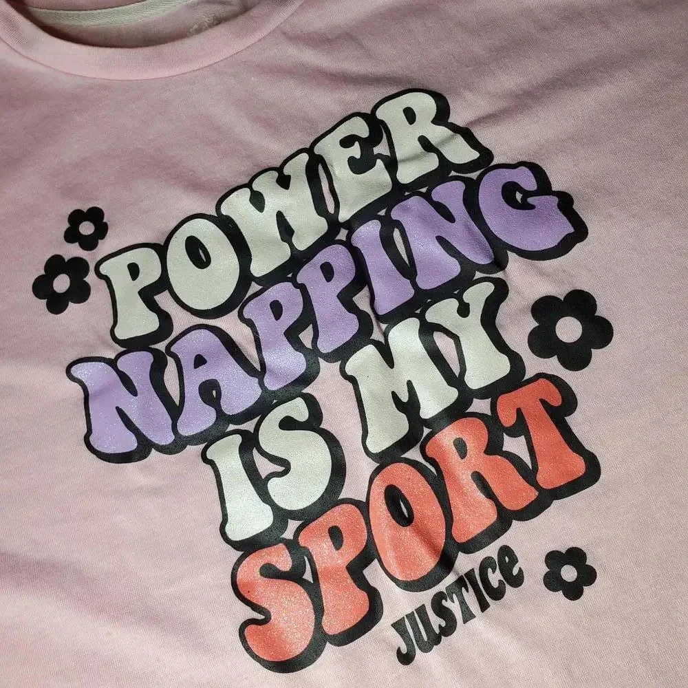 Justice Girls Pink Short Sleeve Sparkly Top Size 12/14 Large
